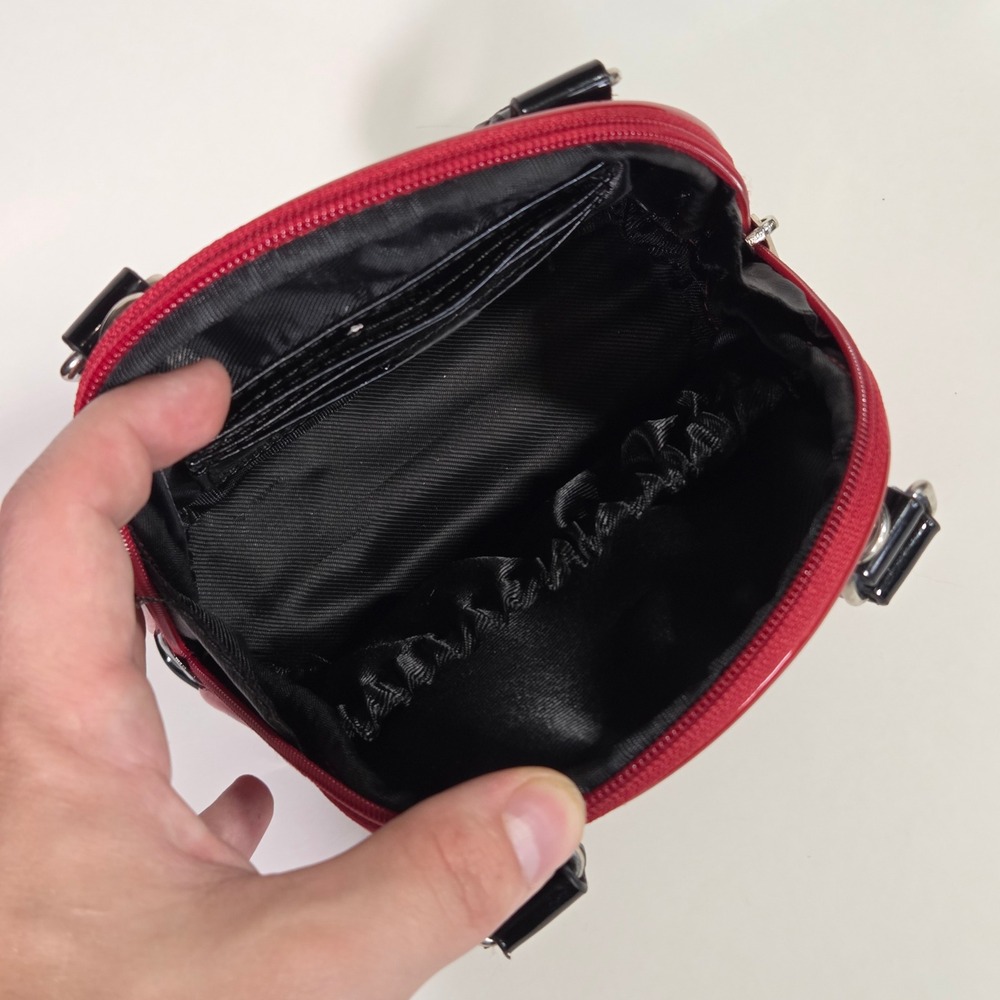 Loungefly Disney Minnie Mouse Red Polka Dot Embossed Mini Bowler Bag Handbag - Picture 6 of 6